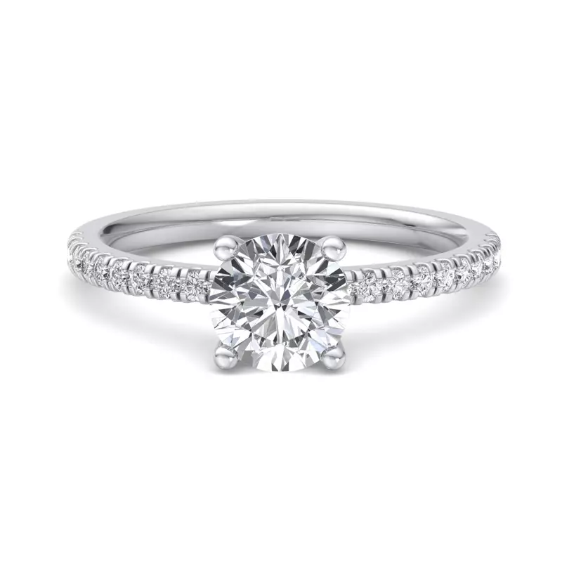 14K White Gold Kennedy Pave Engagement Ring