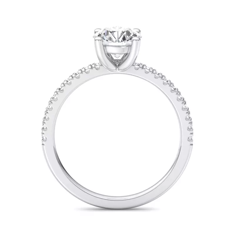 14K White Gold Kennedy Pave Engagement Ring