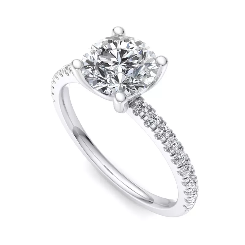 14K White Gold Kennedy Pave Engagement Ring