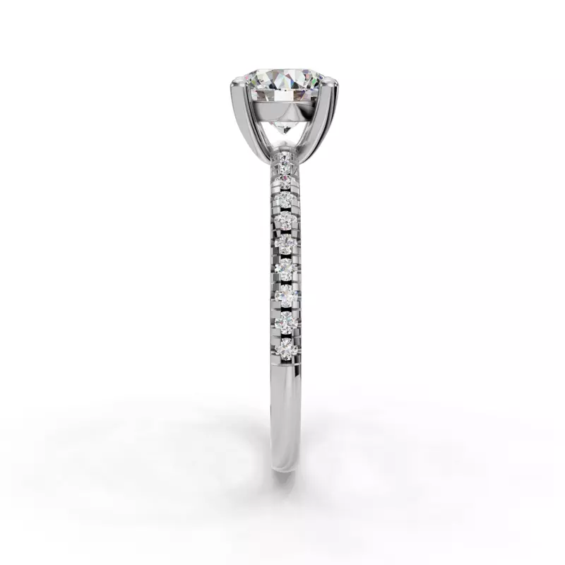 18K White Gold Kennedy Pave Engagement Ring