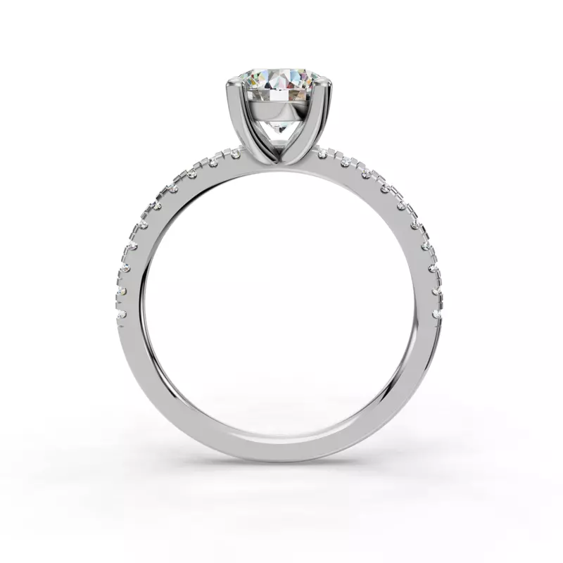 18K White Gold Kennedy Pave Engagement Ring
