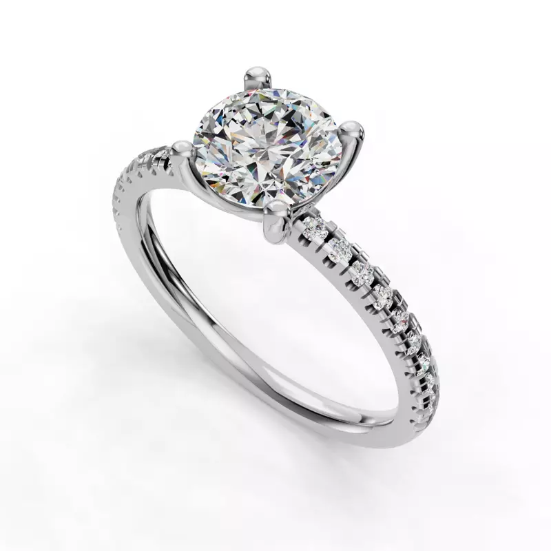 18K White Gold Kennedy Pave Engagement Ring
