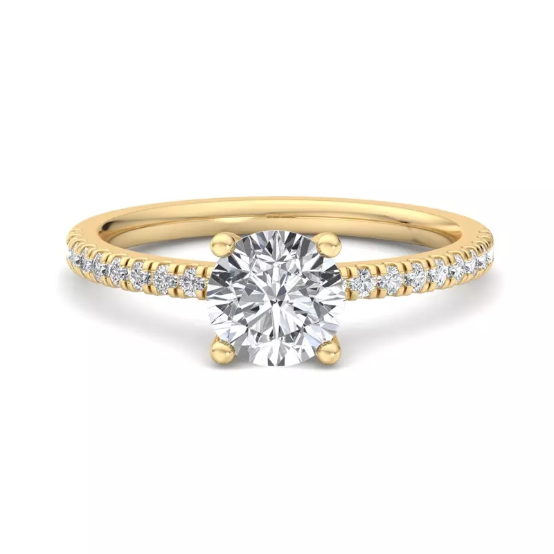 18K Yellow Gold Kennedy Pave Engagement Ring