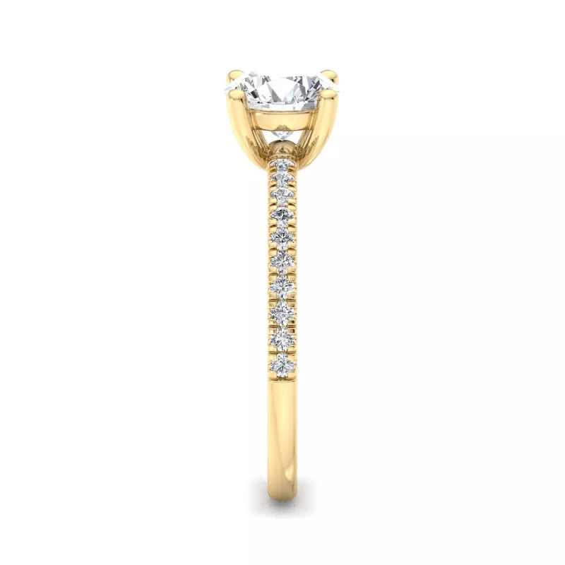 18K Yellow Gold Kennedy Pave Engagement Ring