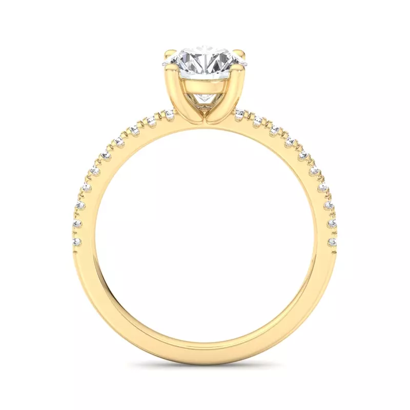 18K Yellow Gold Kennedy Pave Engagement Ring
