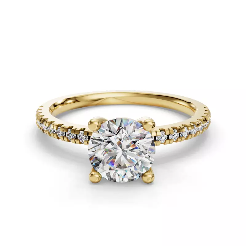 18K Yellow Gold Kennedy Pave Engagement Ring