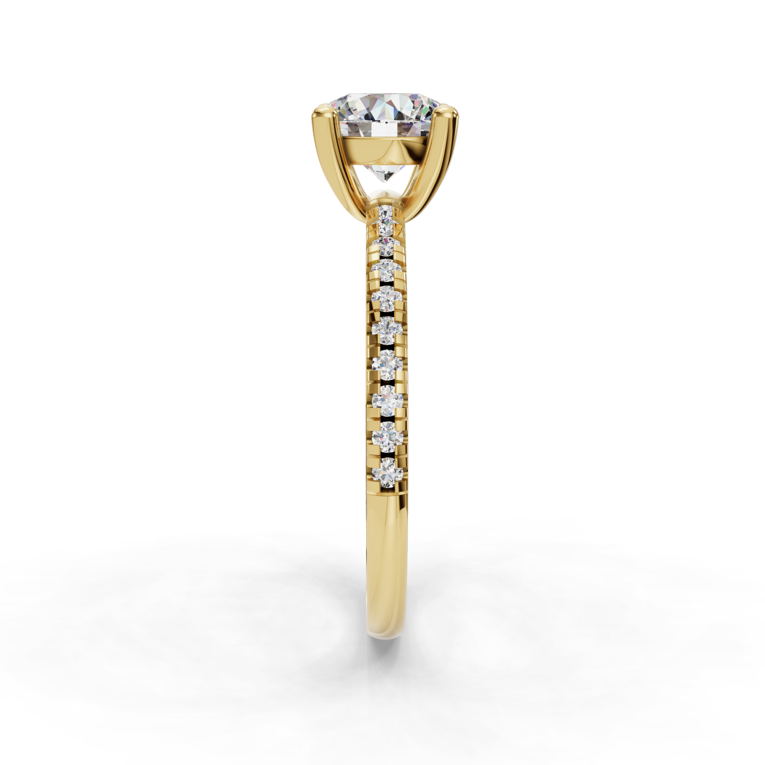 18K Yellow Gold Kennedy Pave Engagement Ring