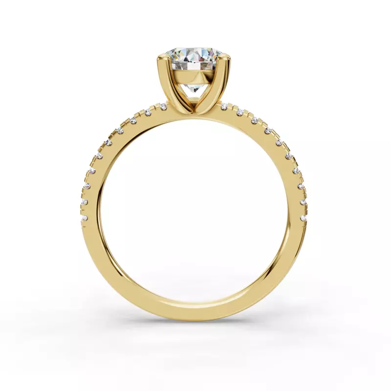 18K Yellow Gold Kennedy Pave Engagement Ring