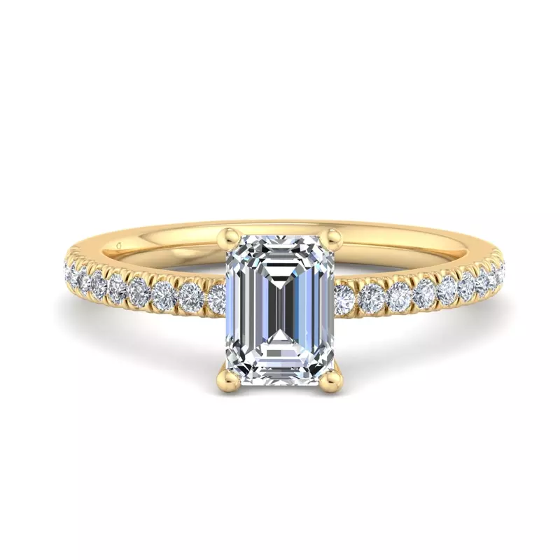 18K Yellow Gold Kennedy Pave Engagement Ring