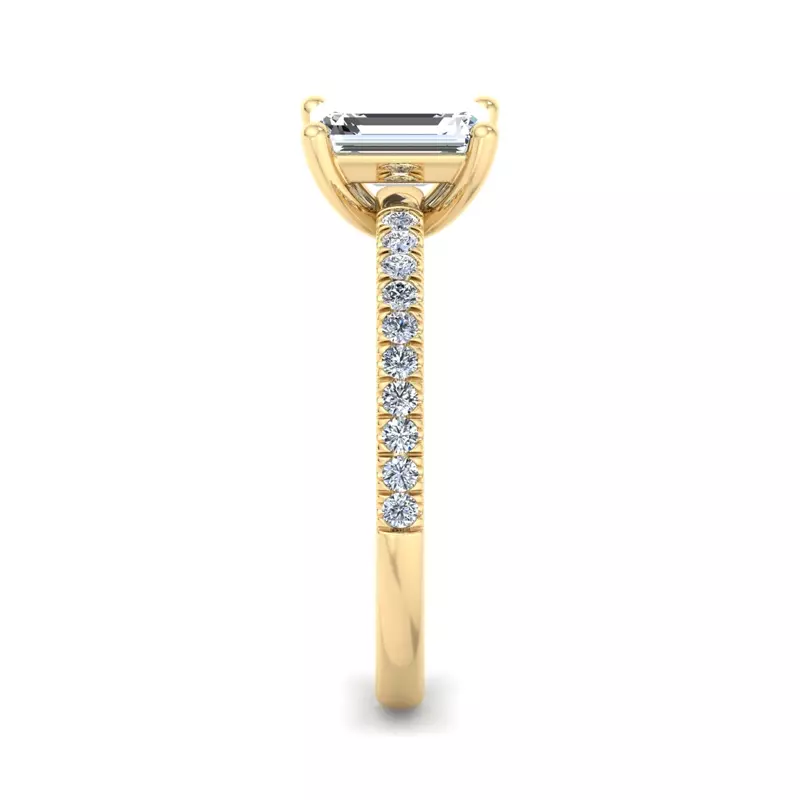 18K Yellow Gold Kennedy Pave Engagement Ring