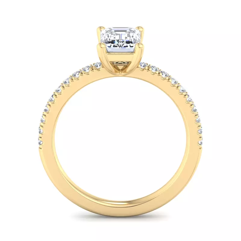 18K Yellow Gold Kennedy Pave Engagement Ring