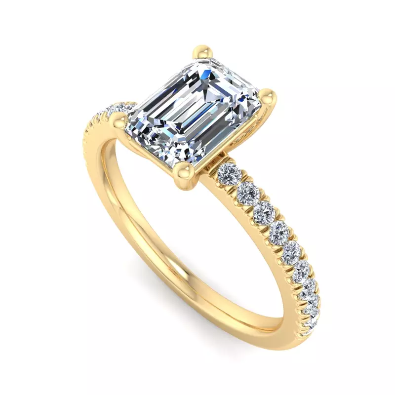 18K Yellow Gold Kennedy Pave Engagement Ring