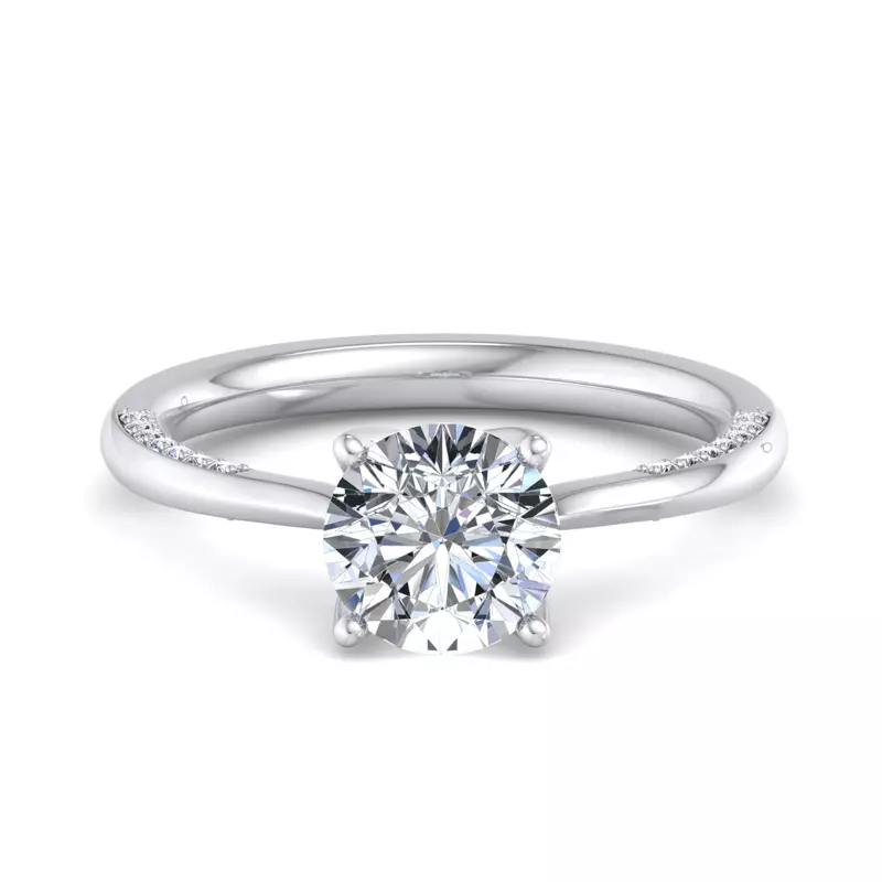 Platinum Jazlyn Pavé Collar Engagement Ring
