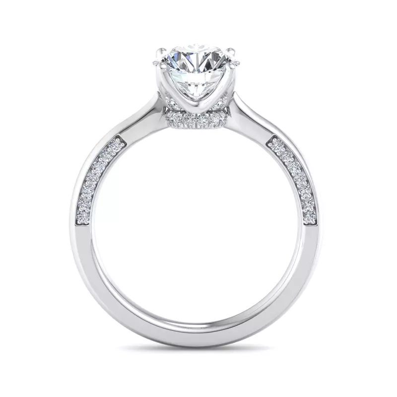 Platinum Jazlyn Pavé Collar Engagement Ring