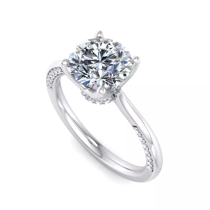 Platinum Jazlyn Pavé Collar Engagement Ring