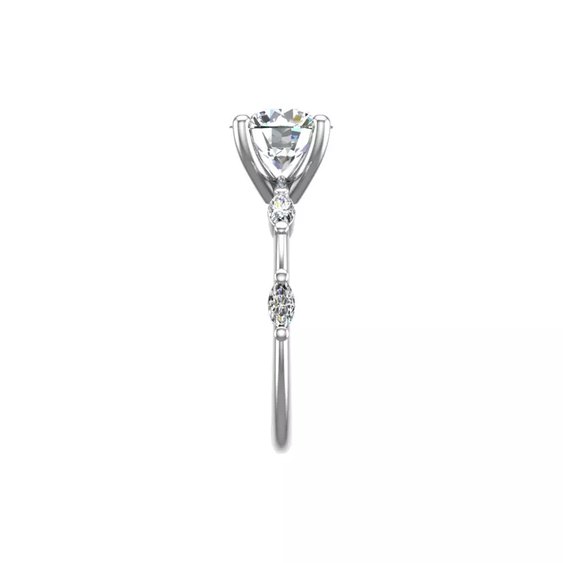 14K White Gold Navy Engagement Ring