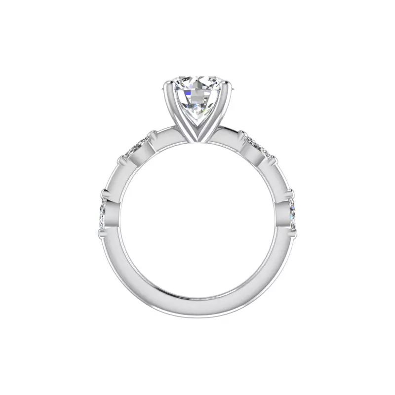 18K White Gold Navy Engagement Ring
