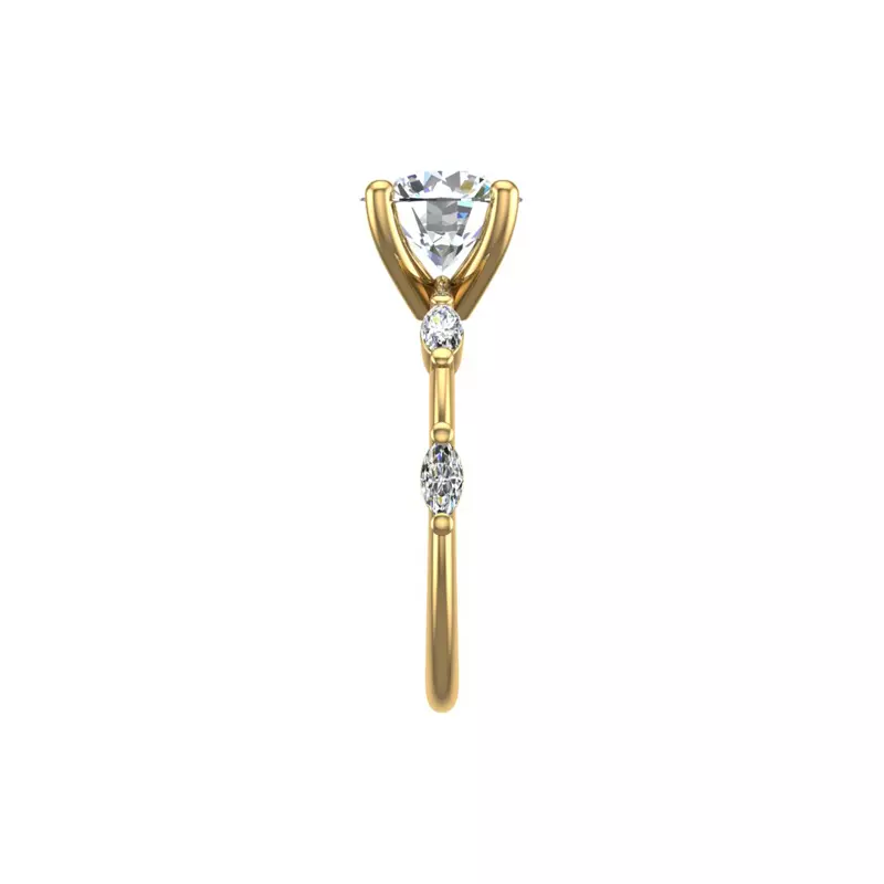18K Yellow Gold Navy Engagement Ring