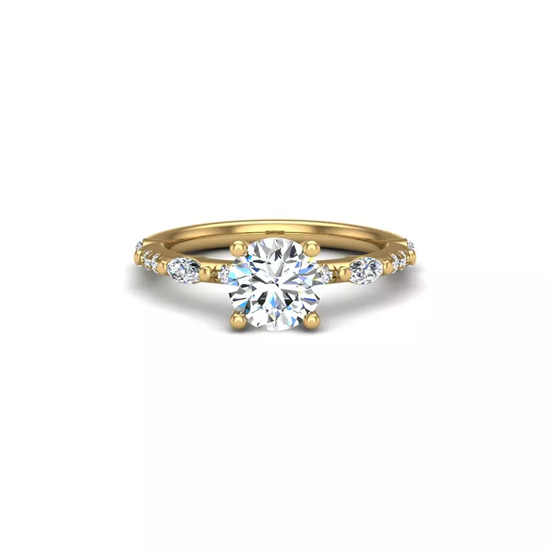 14K Yellow Gold Esmeralda Engagement Ring