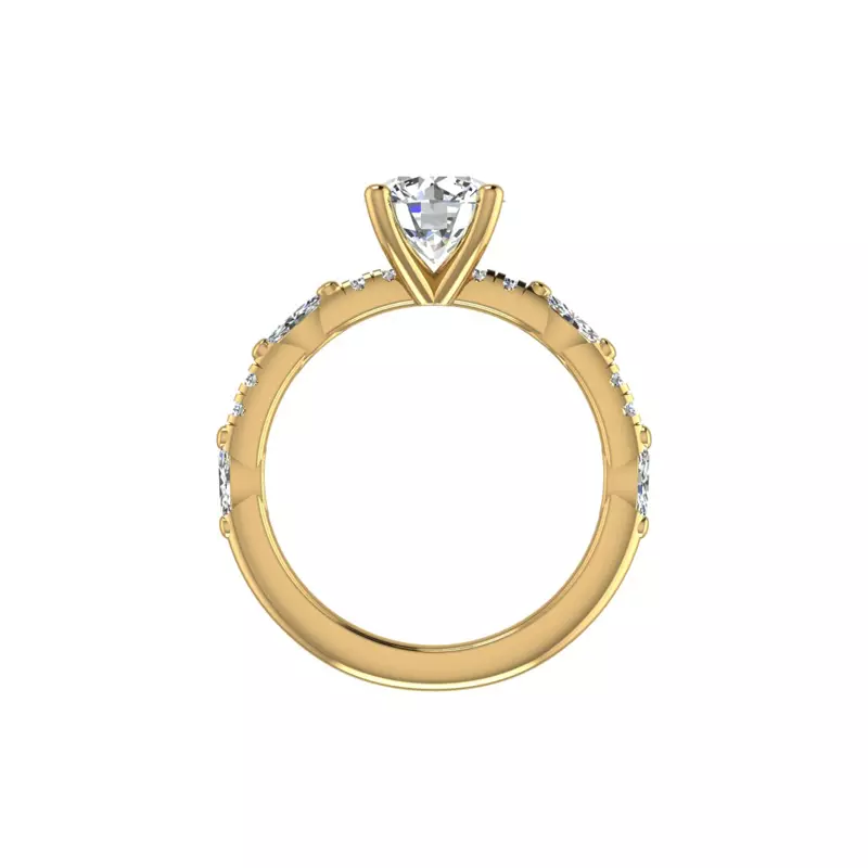 14K Yellow Gold Esmeralda Engagement Ring
