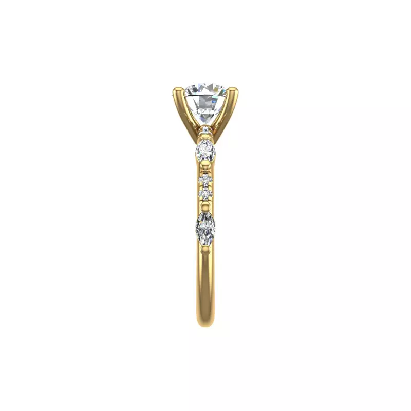18K Yellow Gold Esmeralda Engagement Ring