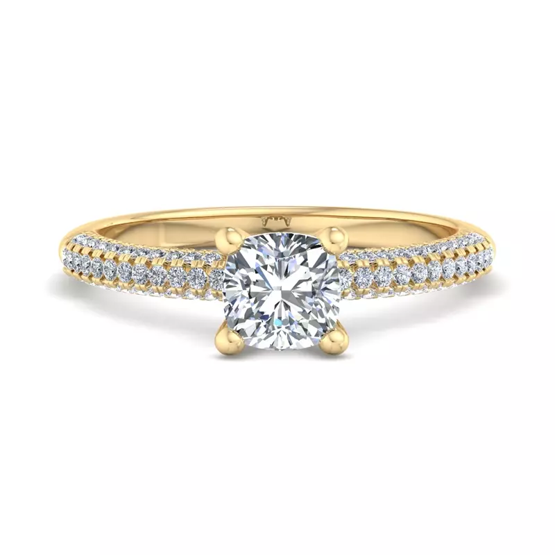 18K Yellow Gold Kira Triple Pave Engagement Ring With Hidden Halo