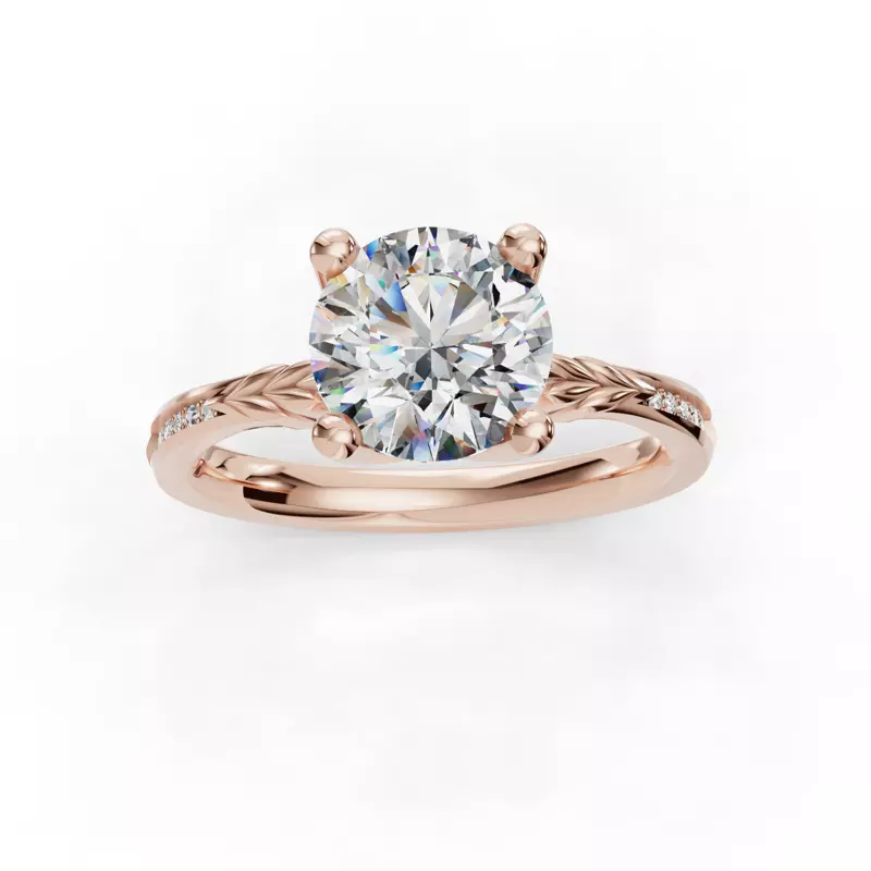 14K Rose Gold Jolene Pave Engagement Ring