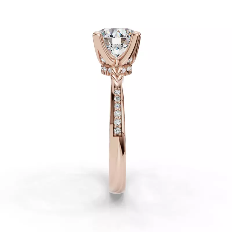 14K Rose Gold Jolene Pave Engagement Ring