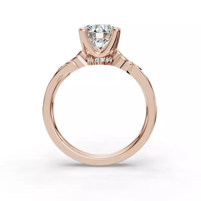 14K Rose Gold Jolene Pave Engagement Ring