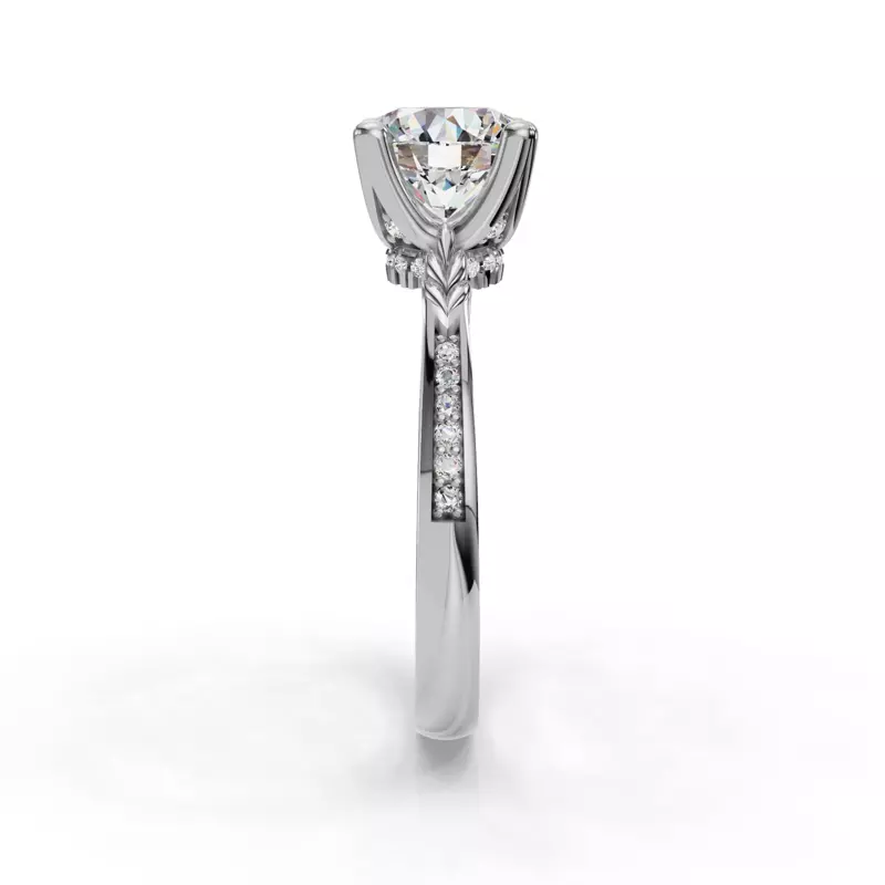 14K White Gold Jolene Pave Engagement Ring