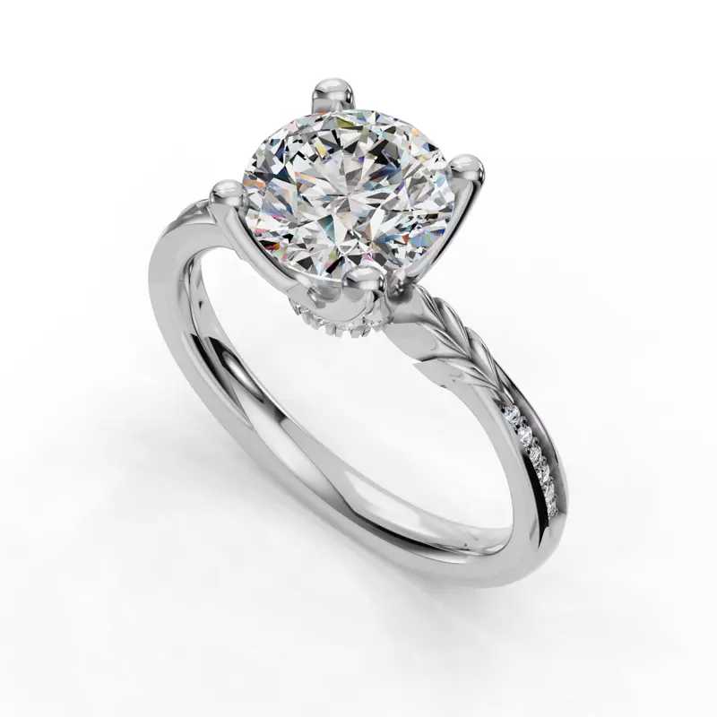 14K White Gold Jolene Pave Engagement Ring