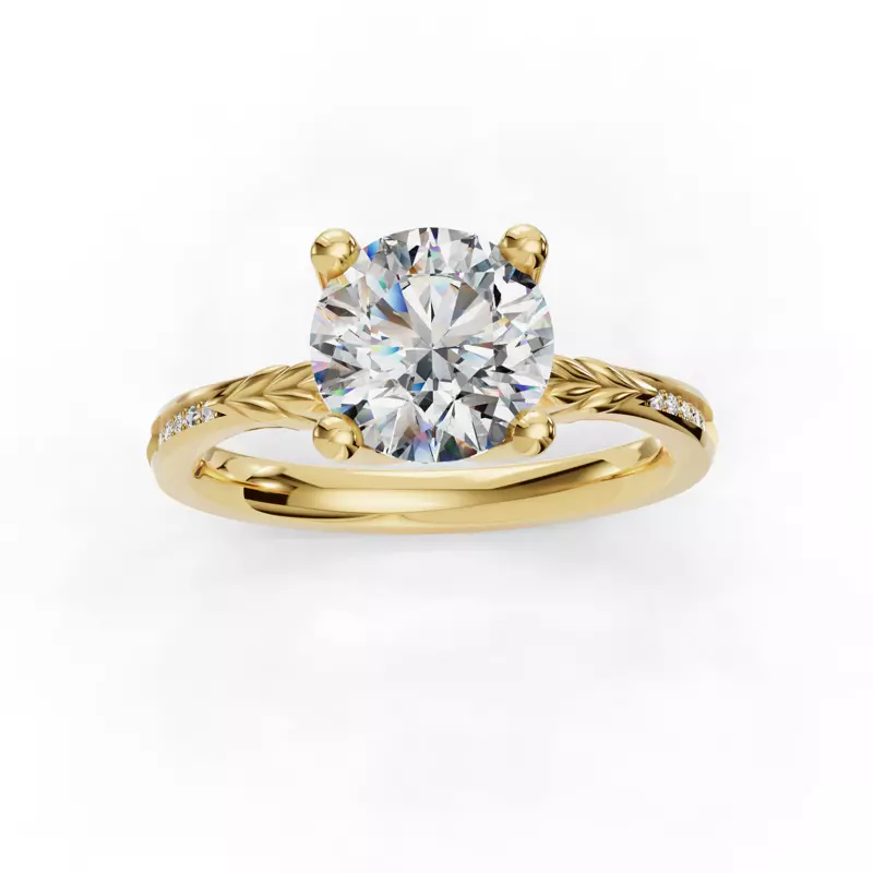 18K Yellow Gold Jolene Pave Engagement Ring