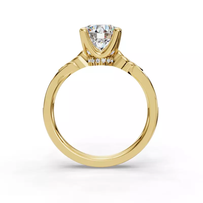 18K Yellow Gold Jolene Pave Engagement Ring