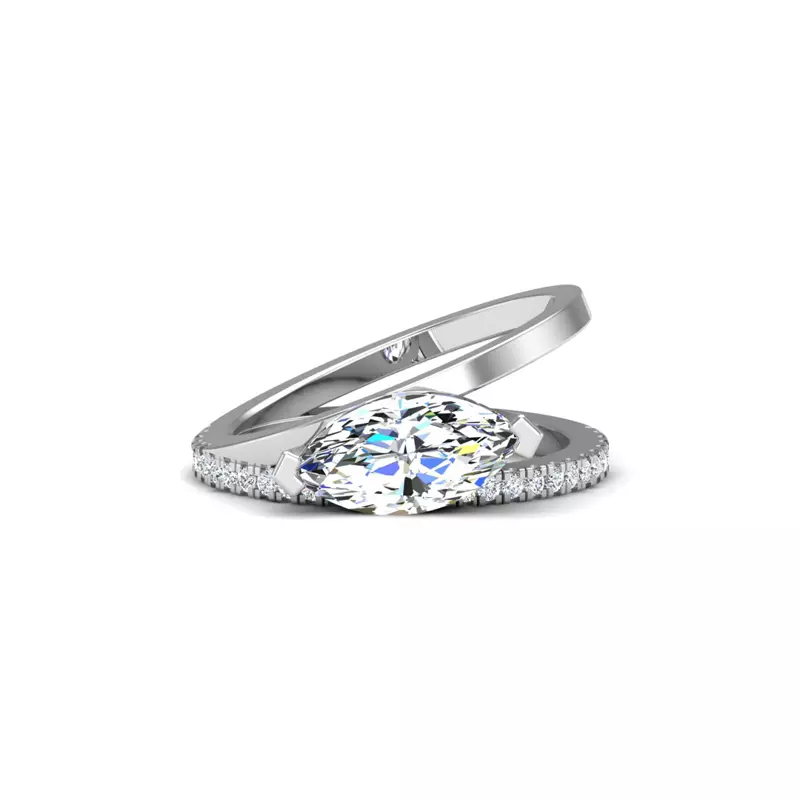 14K White Gold Hattie Split Band Engagement Ring
