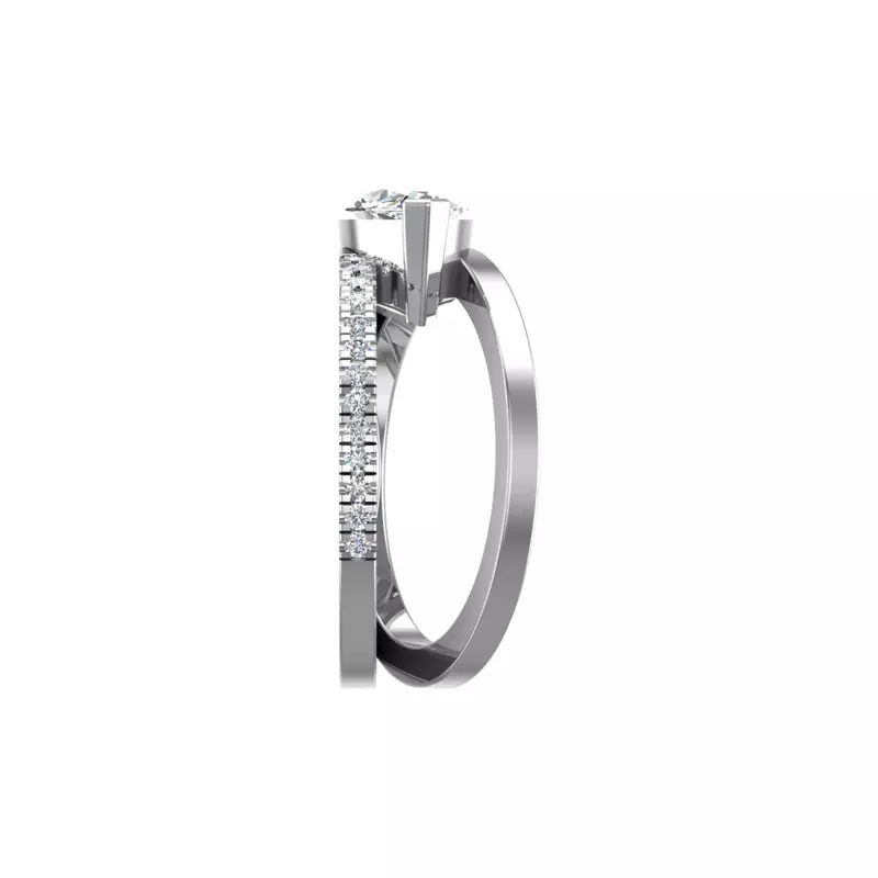 14K White Gold Hattie Split Band Engagement Ring