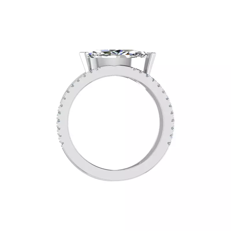 14K White Gold Hattie Split Band Engagement Ring