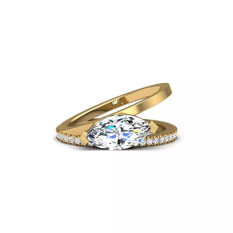 14K Yellow Gold Hattie Split Band Engagement Ring