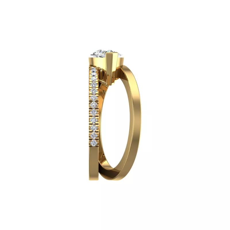 14K Yellow Gold Hattie Split Band Engagement Ring