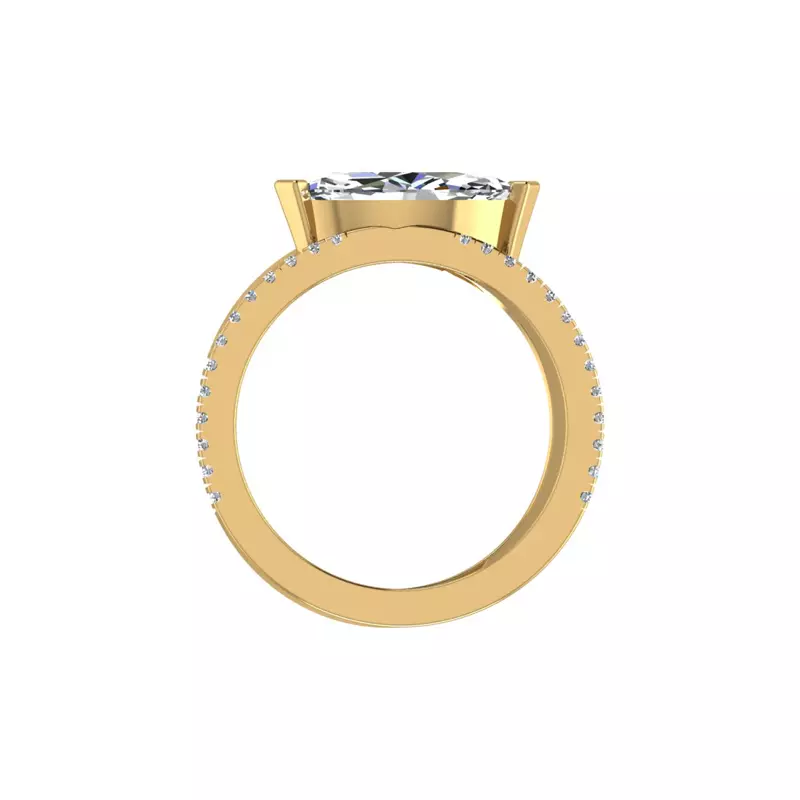 14K Yellow Gold Hattie Split Band Engagement Ring