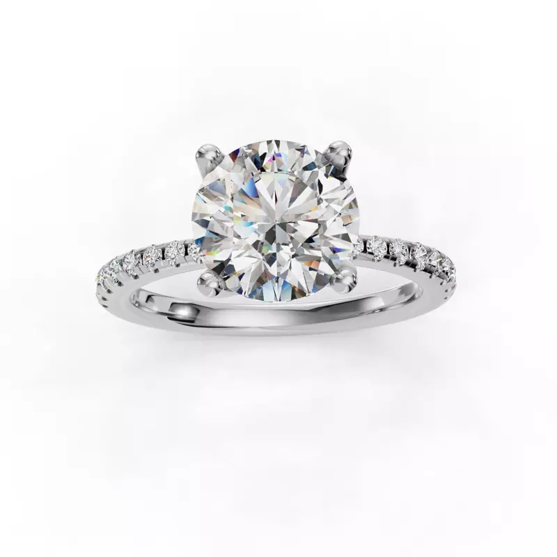 Emelia Pinched Pave Engagement Ring