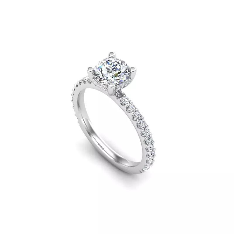 Platinum Kenzie Shared Prong Engagement Ring