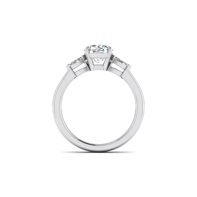 14K White Gold Dorothy Three-Stone Marquise Engagement Ring