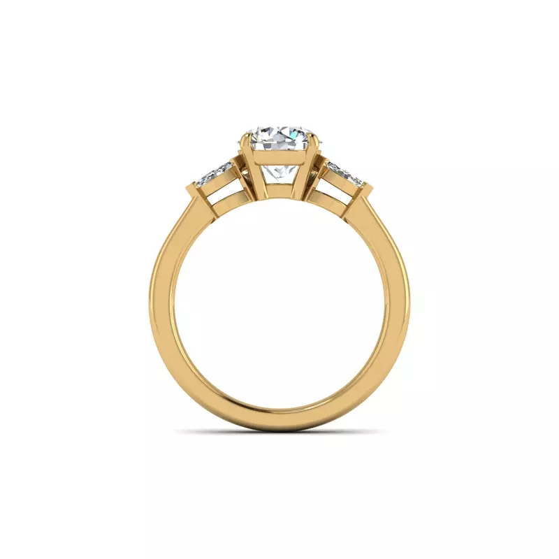 14K Yellow Gold Dorothy Three-Stone Marquise Engagement Ring