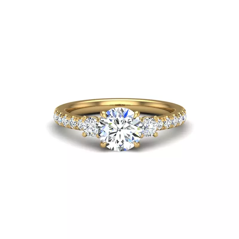 14K Yellow Gold Eve Diamond Engagement Ring