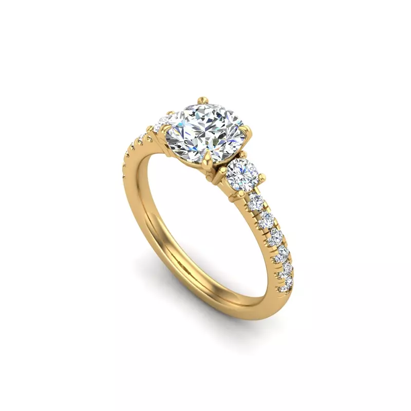 14K Yellow Gold Eve Diamond Engagement Ring