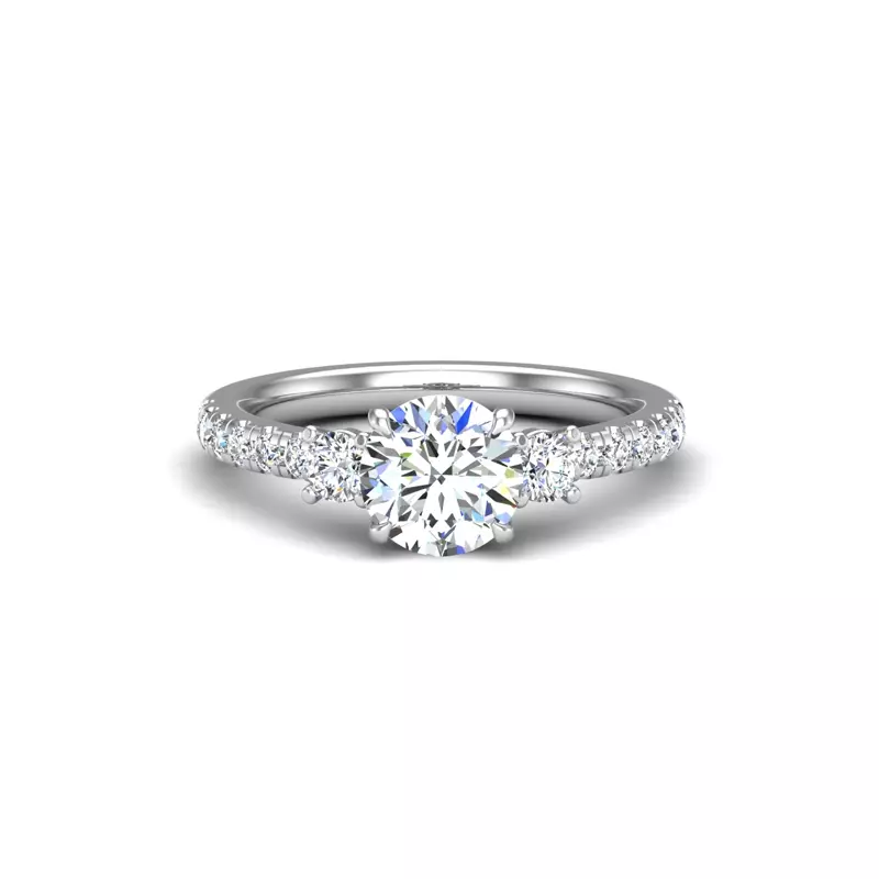 18K White Gold Eve Diamond Engagement Ring