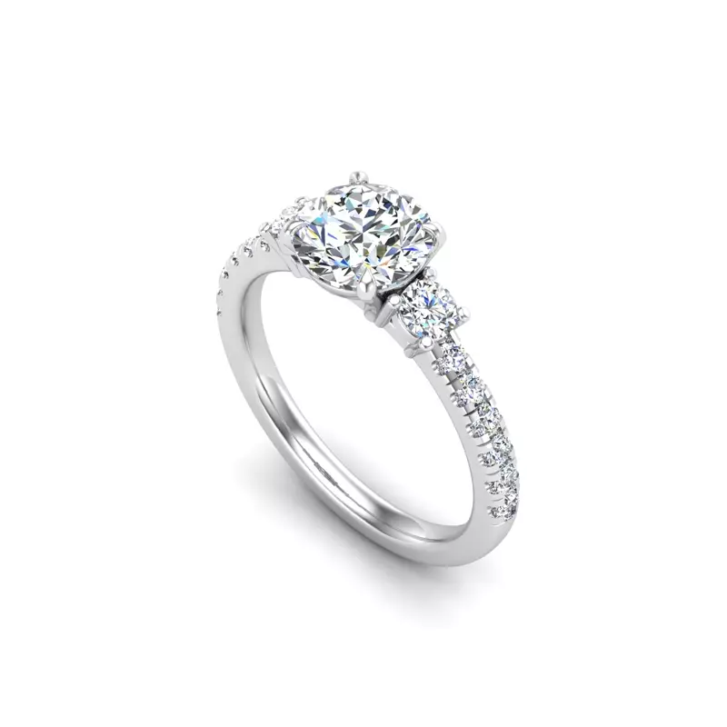 18K White Gold Eve Diamond Engagement Ring