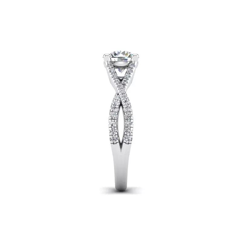 18K White Gold Averie Twist Shank Engagement Ring