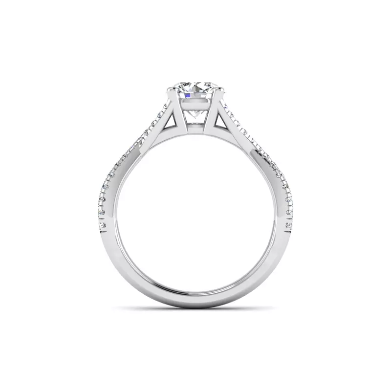 18K White Gold Averie Twist Shank Engagement Ring