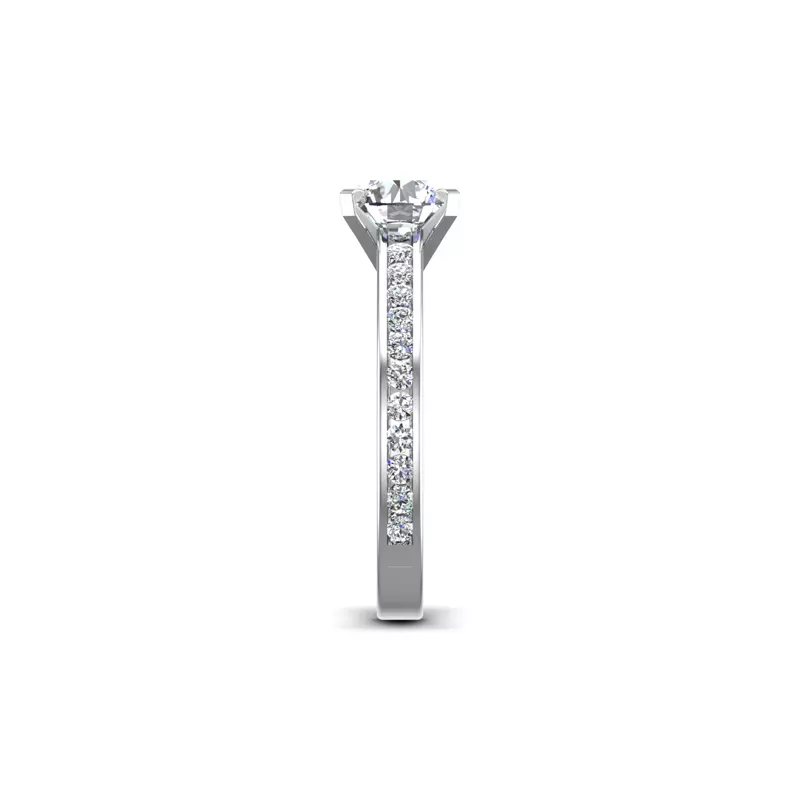 18K White Gold Lyra Channel Engagement Ring